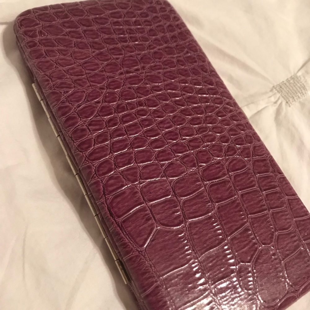Purple Faux Snakeskin Wallet/clutch